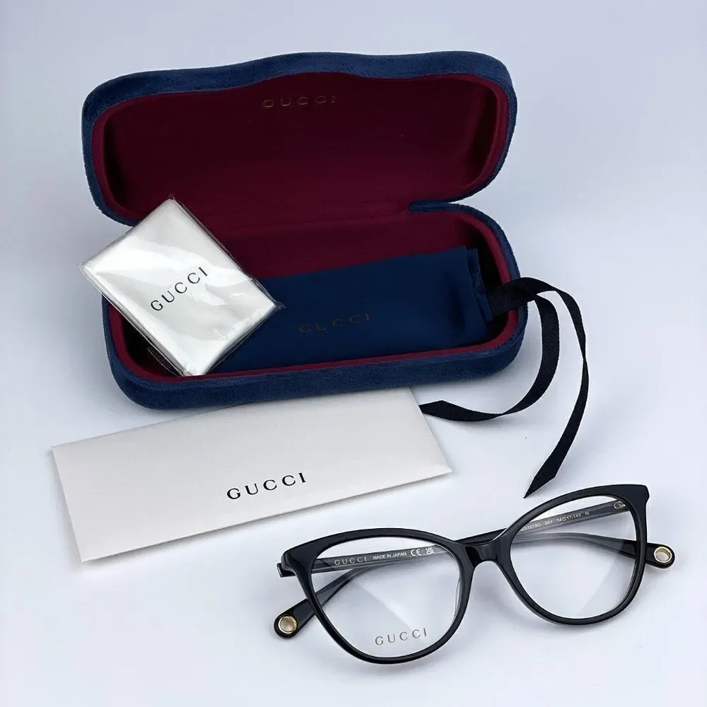 NEW Gucci GG1079O 001 Black Cat Eye Women Eyeglasses - Picture 10 of 14